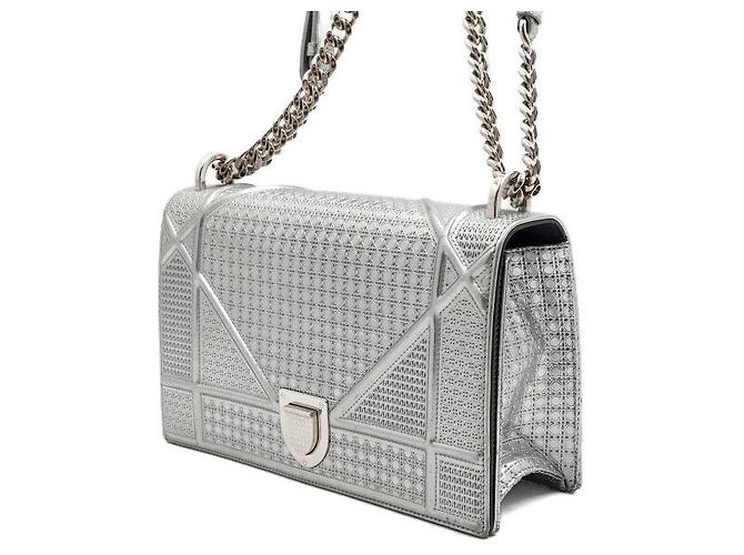 Borsa a tracolla e crossbody Diorama Silver Metallic Chain - vista 2