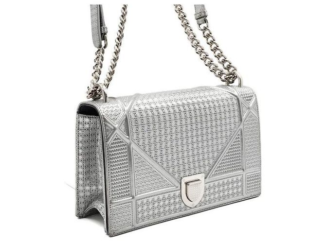 Borsa a tracolla e crossbody Diorama Silver Metallic Chain - vista 3