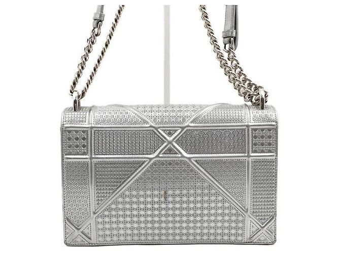 Borsa a tracolla e crossbody Diorama Silver Metallic Chain - vista 4
