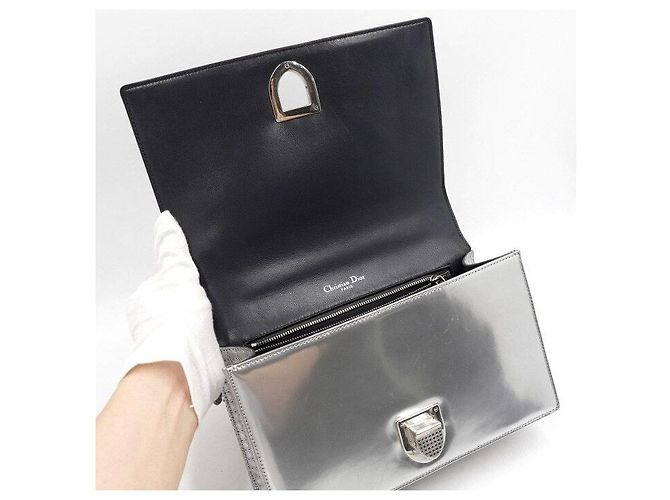 Borsa a tracolla e crossbody Diorama Silver Metallic Chain - vista 7