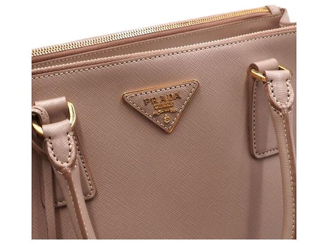 Prada Saffiano Lux Pink Double Zip Tote Bag - vista 10