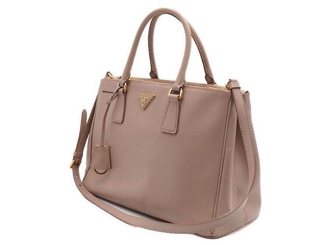 Prada Saffiano Lux Pink Double Zip Tote Bag - vista 2