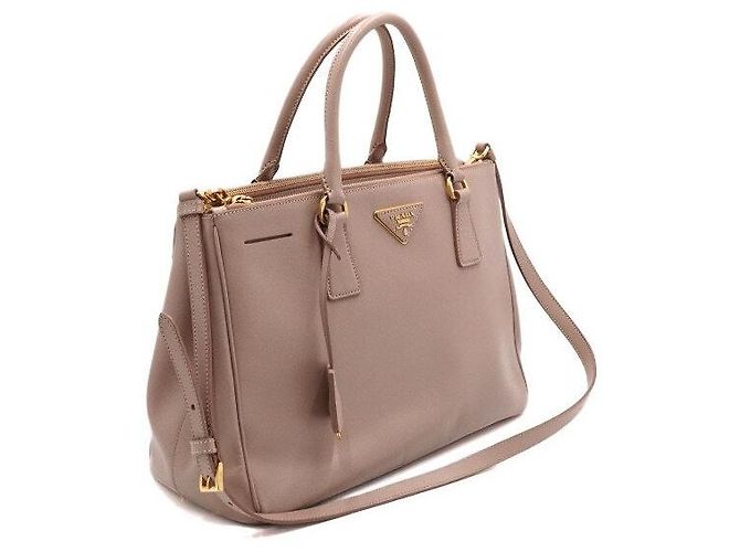 Prada Saffiano Lux Pink Double Zip Tote Bag - vista 3
