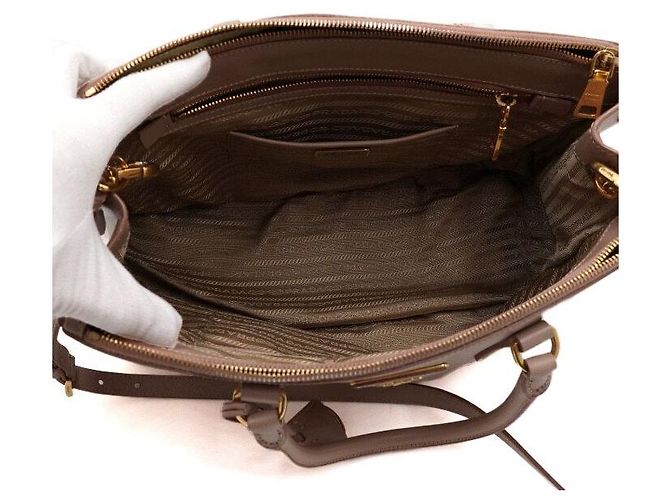 Prada Saffiano Lux Pink Double Zip Tote Bag - vista 5
