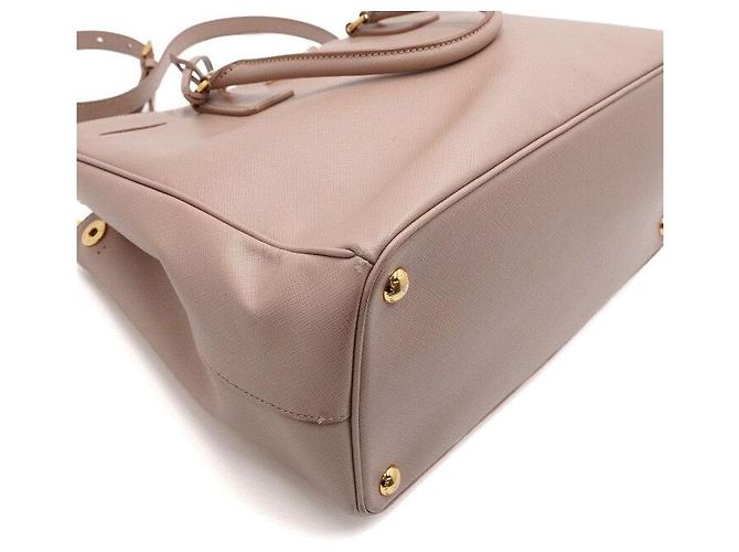 Prada Saffiano Lux Pink Double Zip Tote Bag - vista 7