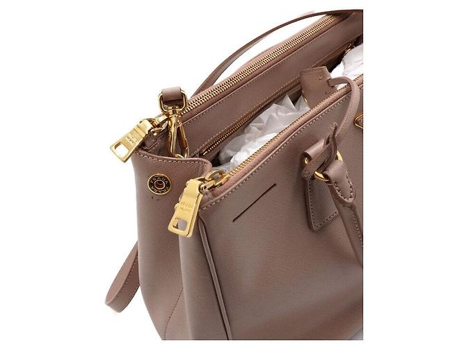 Prada Saffiano Lux Pink Double Zip Tote Bag - vista 8