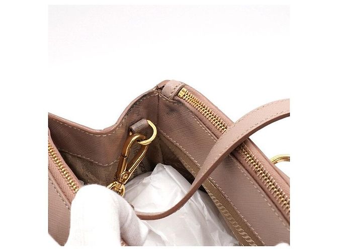 Prada Saffiano Lux Pink Double Zip Tote Bag - vista 9