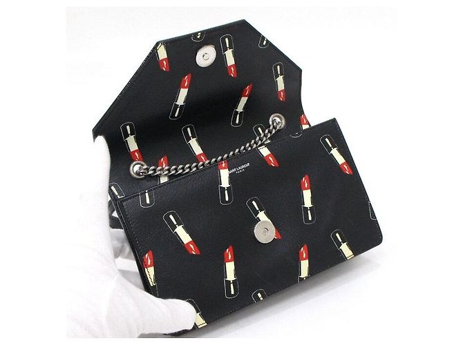 Saint Laurent Borsa a Spalla Lipstick Nero - vista 5