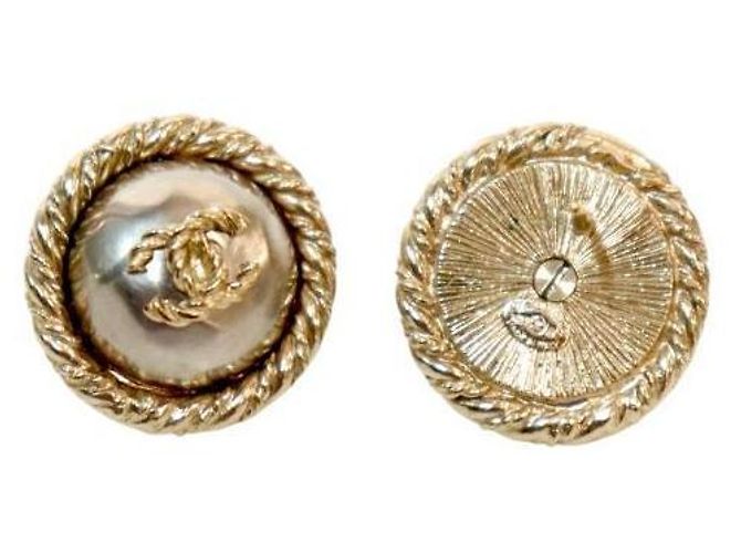 Chanel Round CC Gold Ohrringe Golden - Ansicht 4