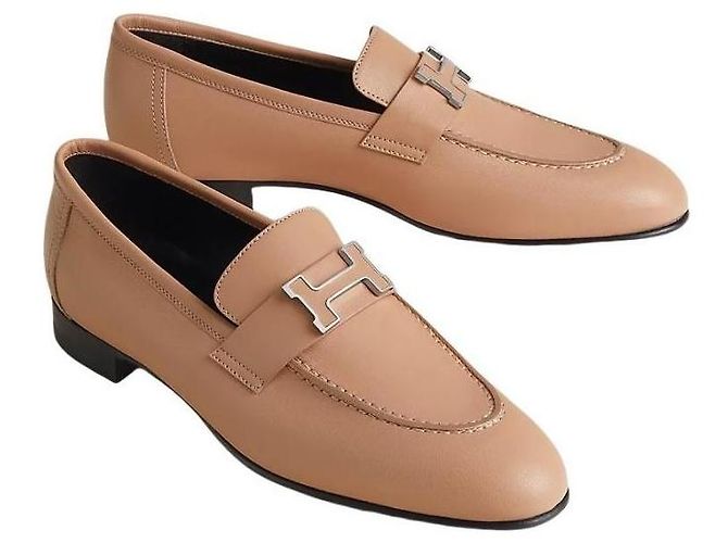 Hermès Mocassini da donna Beige Pellino Marrone - vista 2