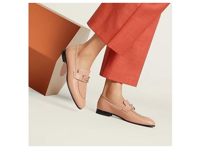 Hermès Mocassini da donna Beige Pellino Marrone - vista 3