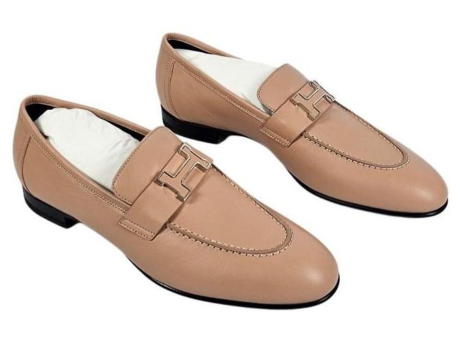 Hermès Mocassini da donna Beige Pellino Marrone - vista 8