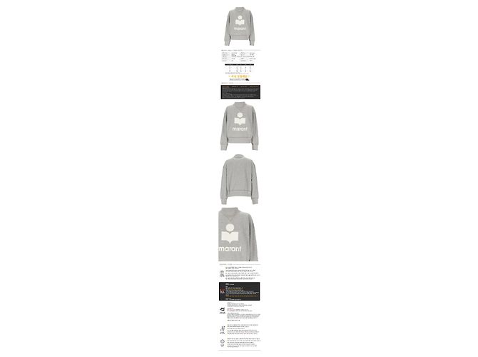 Isabel Marant Sweatshirt Velvet Logo Grau Weiß Braun - Ansicht 2