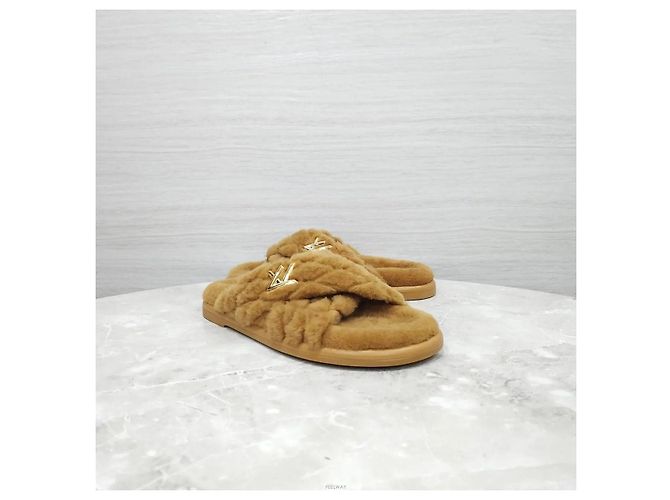 Louis Vuitton Pantofola Mule Bliss Comford Camel Marrone - vista 4