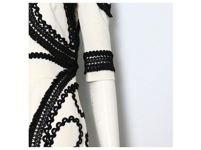 Dolce & Gabbana Abito con ricami floreali bianco e nero per donna - vista 3
