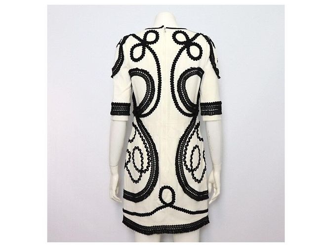 Dolce & Gabbana Abito con ricami floreali bianco e nero per donna - vista 4