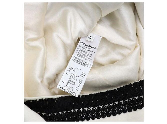 Dolce & Gabbana Abito con ricami floreali bianco e nero per donna - vista 6