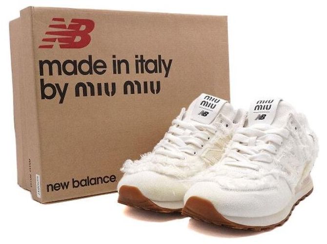 Miu Miu Zapatillas New Balance Denim White Blanco - vista 10