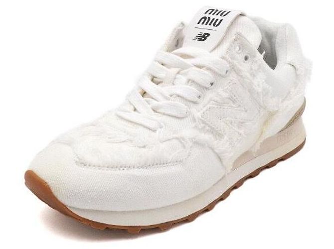 Miu Miu Zapatillas New Balance Denim White Blanco - vista 2