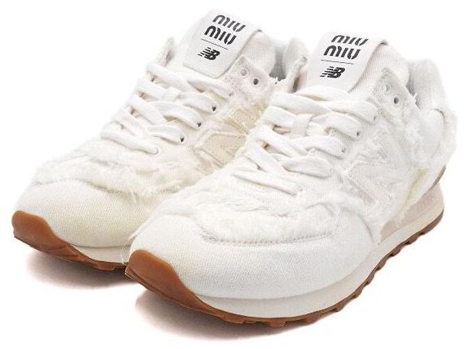 Miu Miu Zapatillas New Balance Denim White Blanco - vista 3