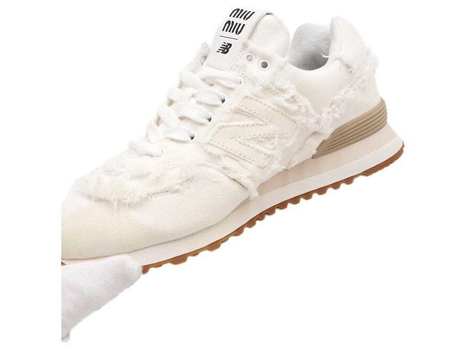 Miu Miu Zapatillas New Balance Denim White Blanco - vista 6