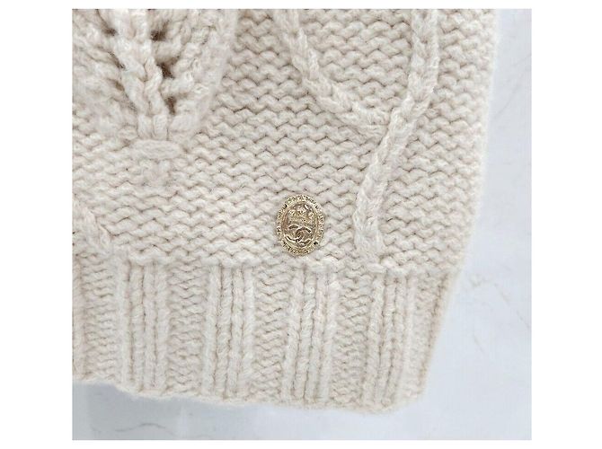 Chanel Chaleco de punto de cachemira Blanco - vista 5