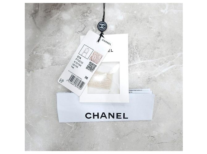 Chanel Chaleco de punto de cachemira Blanco - vista 9