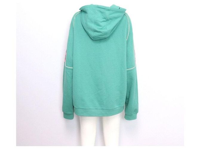 Gucci Unisex Baumwoll-Anorak Kapuzen-T-Shirt mit Ananas-Logo Saison Grün - Ansicht 4