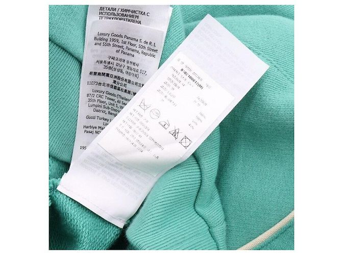 Gucci Unisex Baumwoll-Anorak Kapuzen-T-Shirt mit Ananas-Logo Saison Grün - Ansicht 6