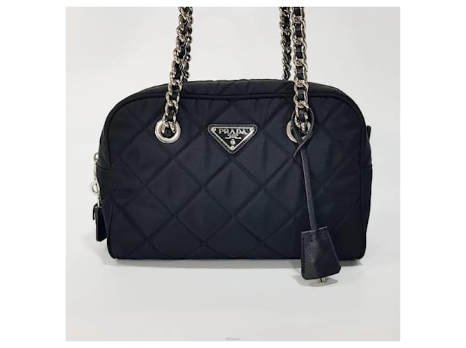 Prada Pocono Small Quilted Chain Shoulder Bag Nero - vista 2