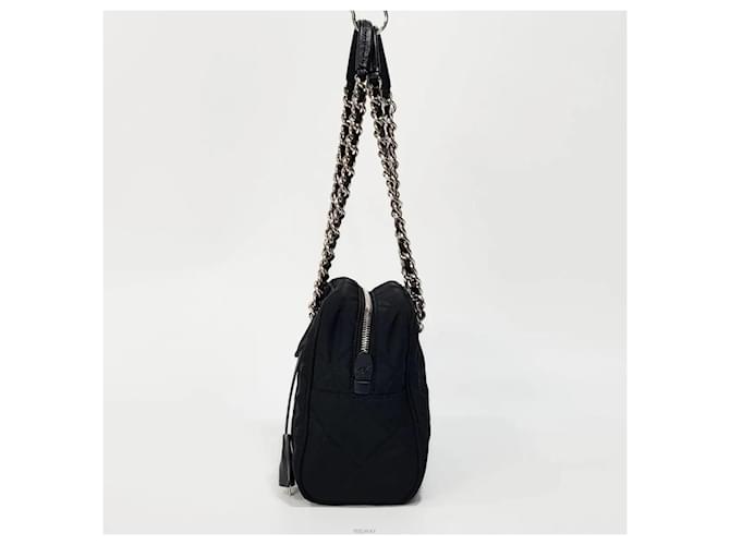 Prada Pocono Small Quilted Chain Shoulder Bag Nero - vista 3