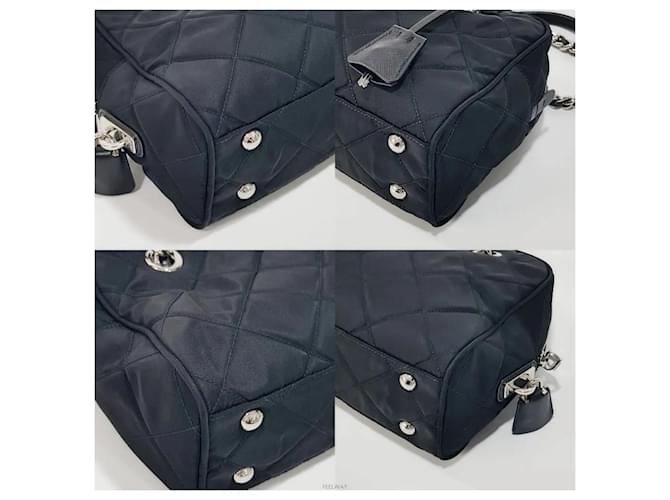 Prada Pocono Small Quilted Chain Shoulder Bag Nero - vista 7