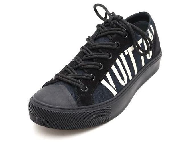 Louis Vuitton Sneakers da uomo in scamosciato nero e tela navy Tattoo Blu - vista 2