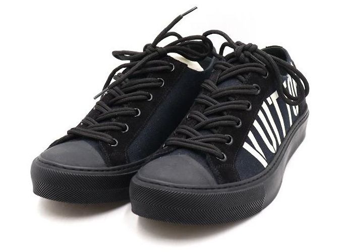 Louis Vuitton Sneakers da uomo in scamosciato nero e tela navy Tattoo Blu - vista 3
