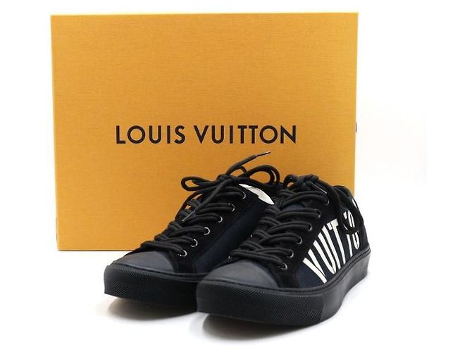 Louis Vuitton Sneakers da uomo in scamosciato nero e tela navy Tattoo Blu - vista 7