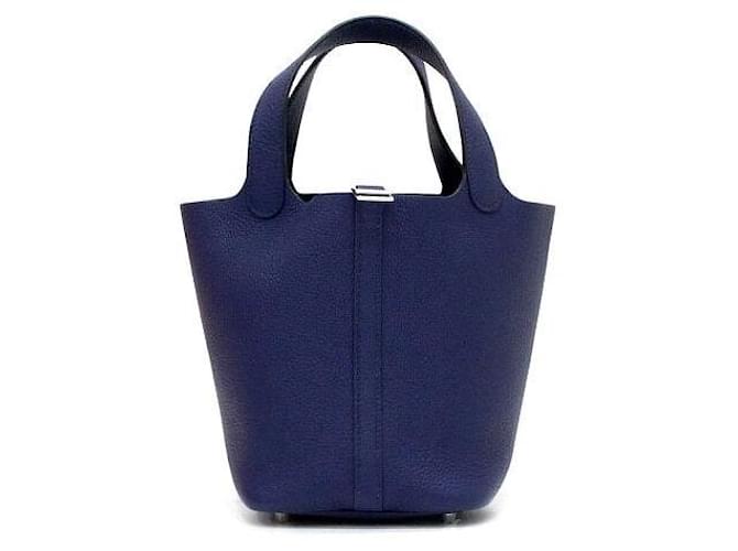 Hermès Borsa Tote Picotin Lock Blu - vista 2