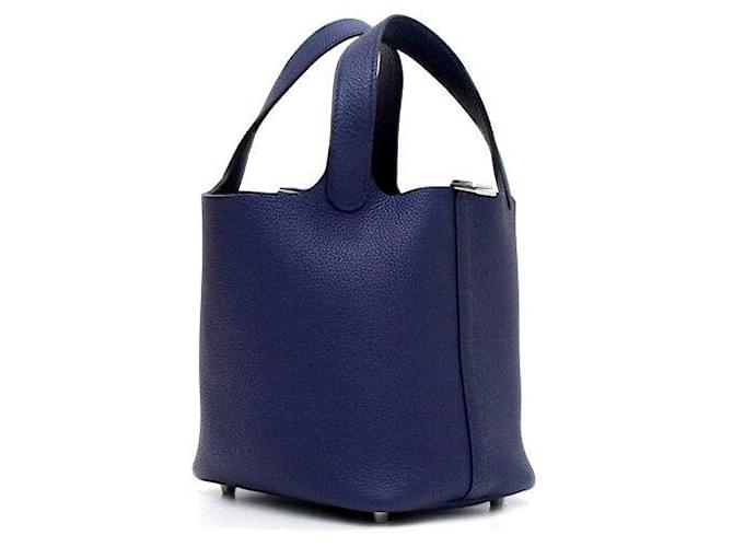 Hermès Borsa Tote Picotin Lock Blu - vista 3