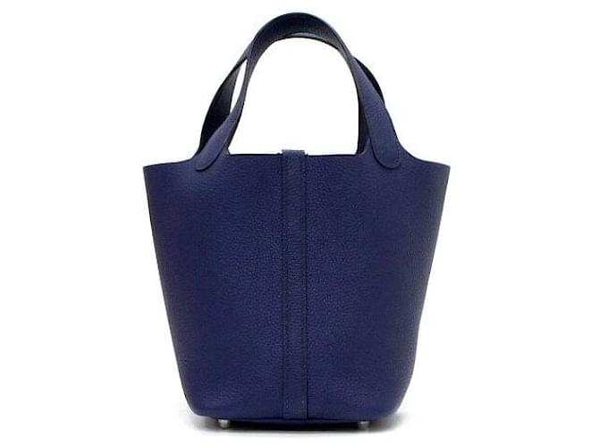 Hermès Borsa Tote Picotin Lock Blu - vista 5