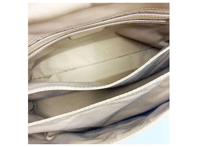 Dior Borsa a tracolla con patta in agnello beige con finiture dorate Marrone - vista 8