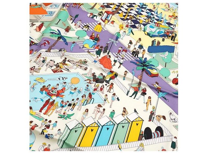 Hermès Lenço de seda ON THE BEACH - vista 4