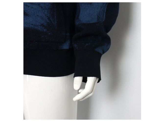 Louis Vuitton Cardigan in jacquard Damier Salt Blu - vista 3
