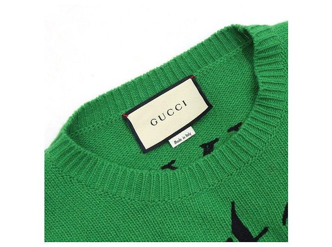 Gucci Langarm-Strick-T-Shirt Unisex Green UFO FUTURE Grün - Ansicht 5