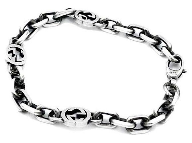 Gucci Armband mit ineinandergreifenden Silberketten - Ansicht 2