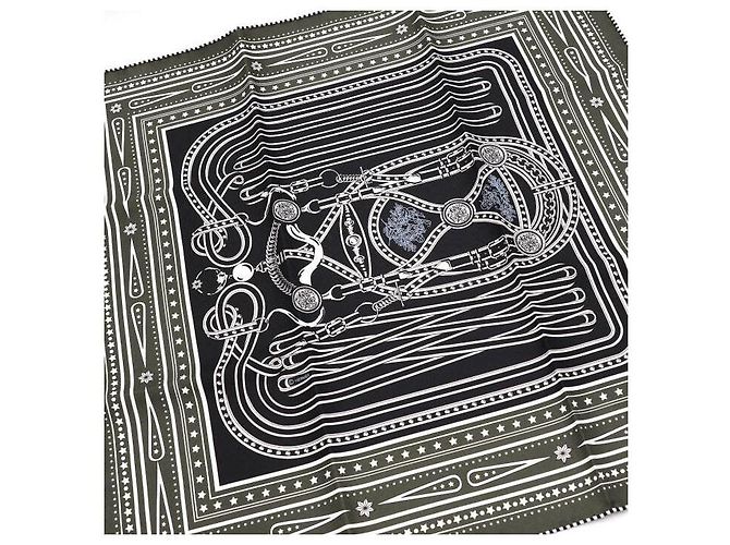 Hermès Grand Tralala Seidentuch Bandana Braun - Ansicht 5