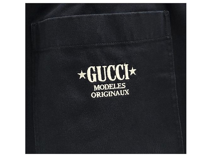 Gucci Pantaloncini con logo ricamato blu navy - vista 4