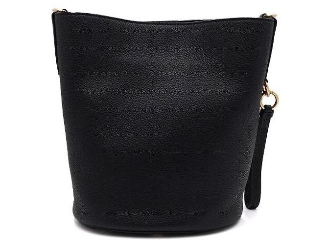 Salvatore Ferragamo Borsa a secchiello Studio in pelle granulata nera, borsa a tracolla Nero - vista 4