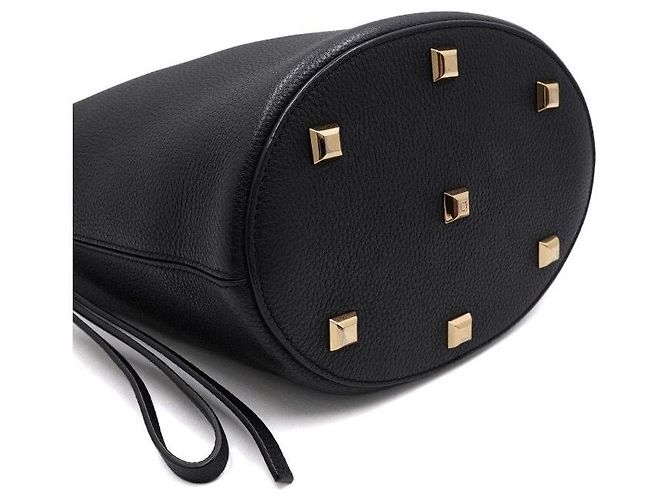 Salvatore Ferragamo Borsa a secchiello Studio in pelle granulata nera, borsa a tracolla Nero - vista 7