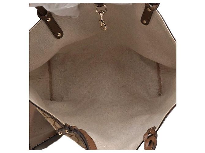 Gucci Borsa shopper a tracolla con bordi in pelle marrone - vista 5