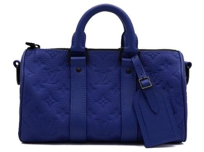 Louis Vuitton Borsa a tracolla e Tote Bag Keepall in Taurillon Monogram Blu - vista 2