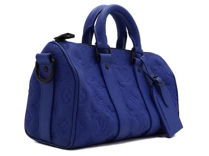 Louis Vuitton Borsa a tracolla e Tote Bag Keepall in Taurillon Monogram Blu - vista 4